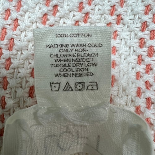 Ann Taylor LOFT Lounge MEDIUM Cream Coral Pink Textured Knit Pullover Sweater - Picture 8 of 8