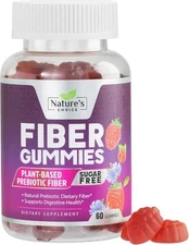 Sugar Free Fiber Gummies for Adults, Daily Prebiotic Natural Soluble Fiber Berry