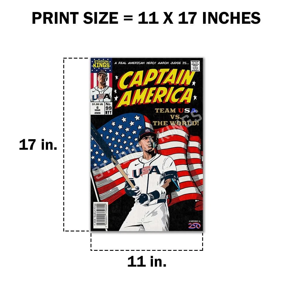 Aaron Judge Captain America 2026 Team USA Baseball Comic Book Poster