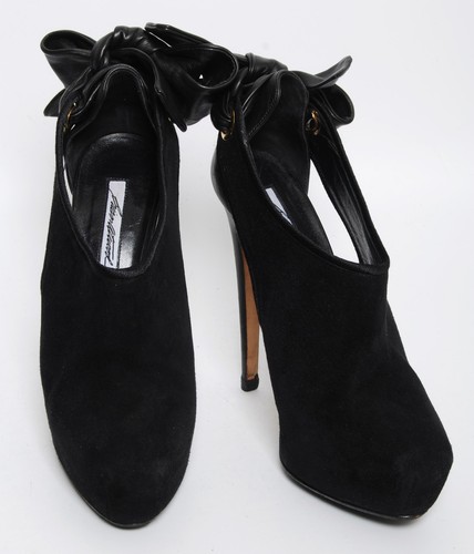 Brian Atwood High Heels Ankle Boots Black Suede Stilettos Platform Booties EU 36 - Picture 2 of 6