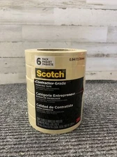 EXPIRED Lot of 6 Scotch Contractor Grade Masking Tape, 0.94 inches by 60.1 yards