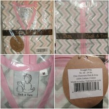 Zack Tara Muslim Slumber Sack Zip Tank Sty Sleep Bag M 6-12 mo Pink Gr Chevron