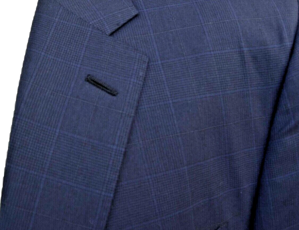 NWT Ralph Lauren Purple Label Men's 2B Italian Suit 46R Wool Dark Navy Glenplaid - Image 4 of 4