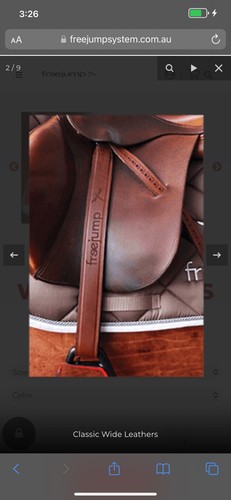Freejump Classic wide Stirrup Leathers , Brown Size M , Rrp $350 - Picture 5 of 7