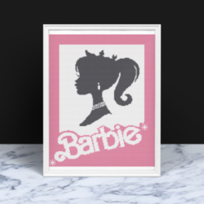 Barbie with Crown Crochet PATTERN GRAPHGAN, 153x190 Half Double/Single Crochet