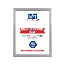 Lockable Weatherproof Front Loading  Snap Poster Picture Frame Aluminum Silver