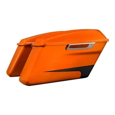 Hard Saddlebags Fit For Harley Touring 2014-2024 23 Scorched Orange/Black Denim