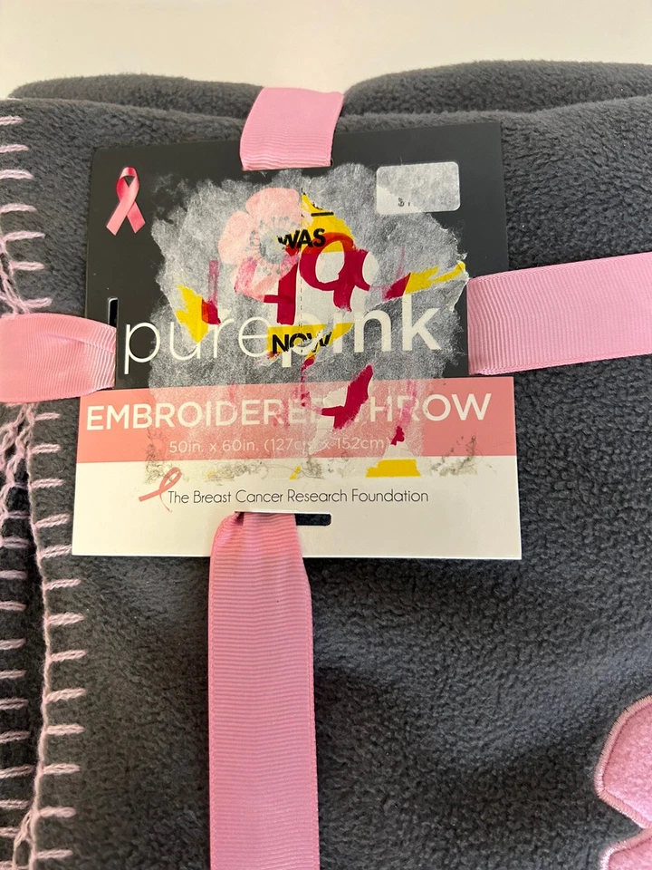 Purepink Breast Cancer Research Blanket Throw Fleece Cozy Plush 50x60 NWT - Image 2 of 4