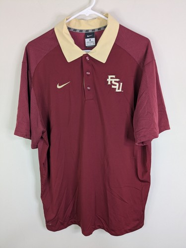 Nike Polo Shirt Men's Extra Large Red Florida State Seminoles Stretch