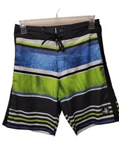 BODY GLOVE Size 30 Board Shorts Blue Green Unlined Drawstring