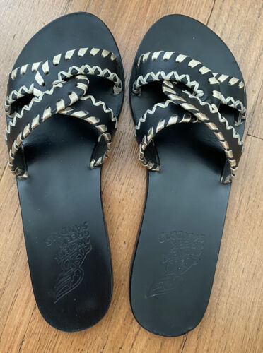 Ancient Greek Sandals 37 desmos Stitch Black And P