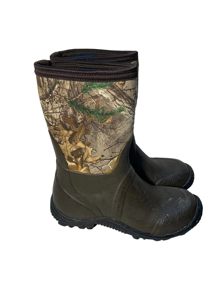 Field & Stream Scent Free HydroProof Brown Rubber Camo Boots Size 6 - Image 3 of 4