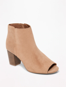 navy booties open toe