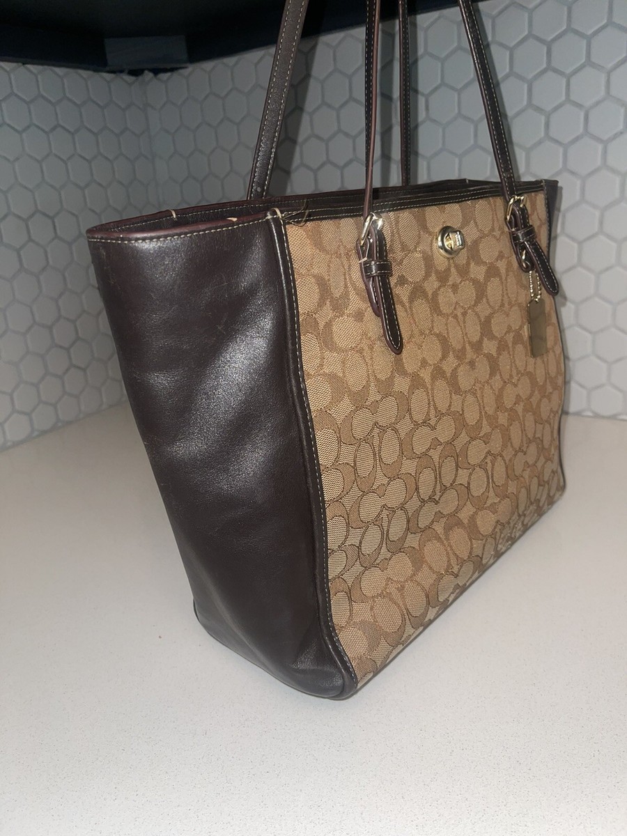 COACH TURNLOCK TOTE IN SIGNATURE JACQUARD | eBay