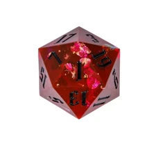 Red Shimmering Crystal 33mm Chonk d20 | 💀 TPK | Dungeons & Dragons DnD
