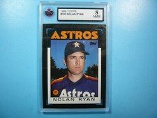 1986 TOPPS MLB BASEBALL CARD #182 NOLAN RYAN KSA 8 NM/MINT SHARP!! '86 TOPPS