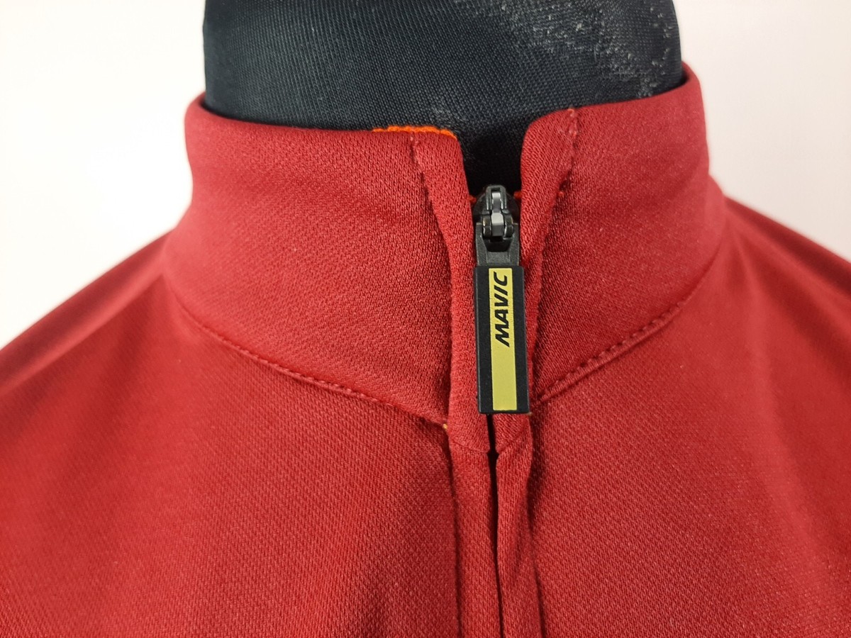 Mavic Aksium Cycling Jersey Men's Size L Burgundy Full Zip Short