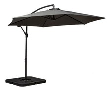 **SAVE OVER 1/3** 3Metre Hanging Garden Parasol/ Umbrella- Crank And Tilt. Grey