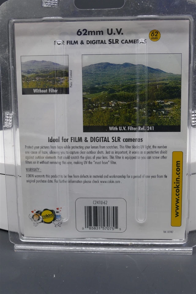 Cokin 62mm Ultraviolet UV Filter Sealed Ideal for Film & Digital SLR Cameras - Image 2 of 2