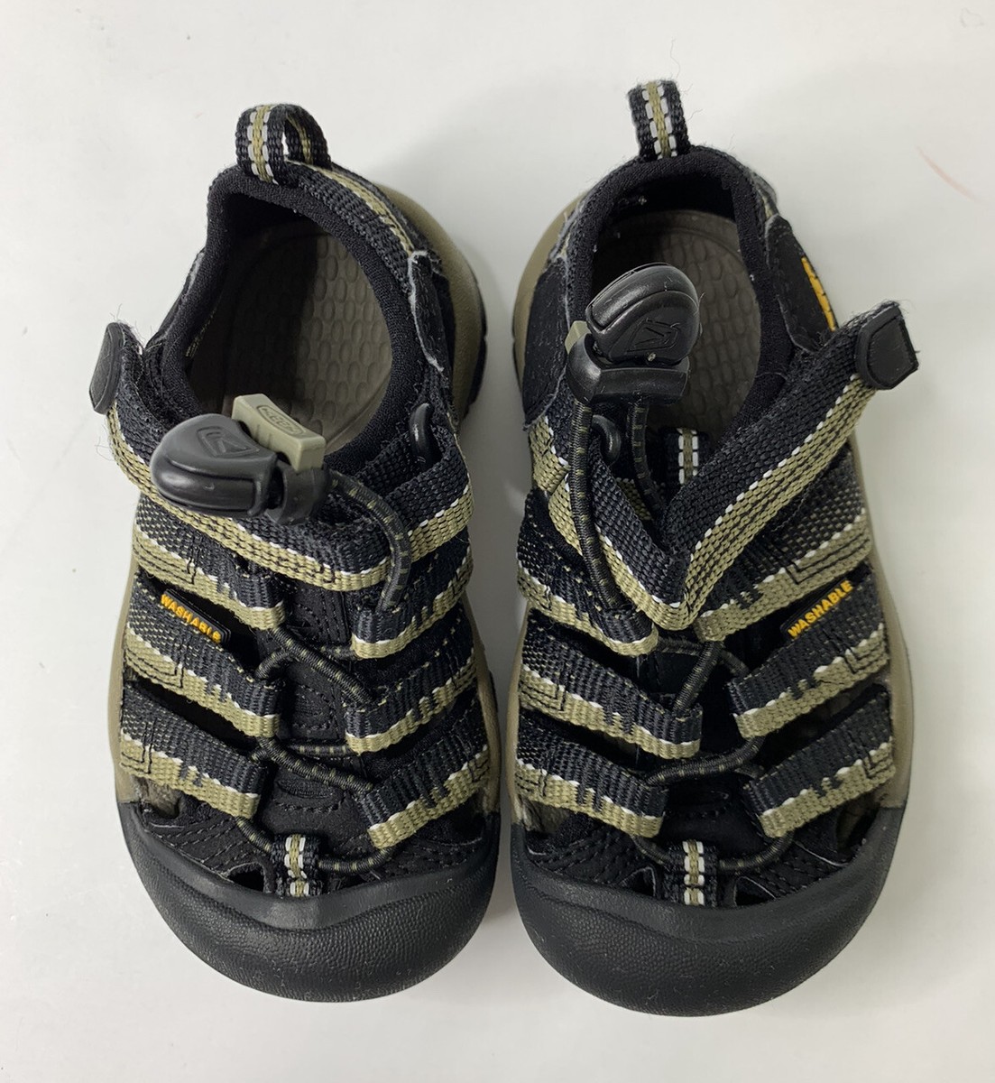 Used Brown and black keen sandals Keens Boys Size 1 Black Brown Closed Toed Sandals Adjustable  main image 3