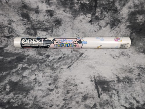 Vintage 1989 Con-Tact Disney Babies Peel Stick NUOVO mai aperto carta 36 piedi quadrati - Foto 3 di 16