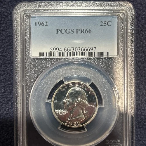 1962 ** Washington Silver Quarter ** PR66 PCGS ** Blue Label **