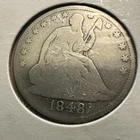 1848 50c Seated Liberty Half Dollar. Low Grade Circulated Example