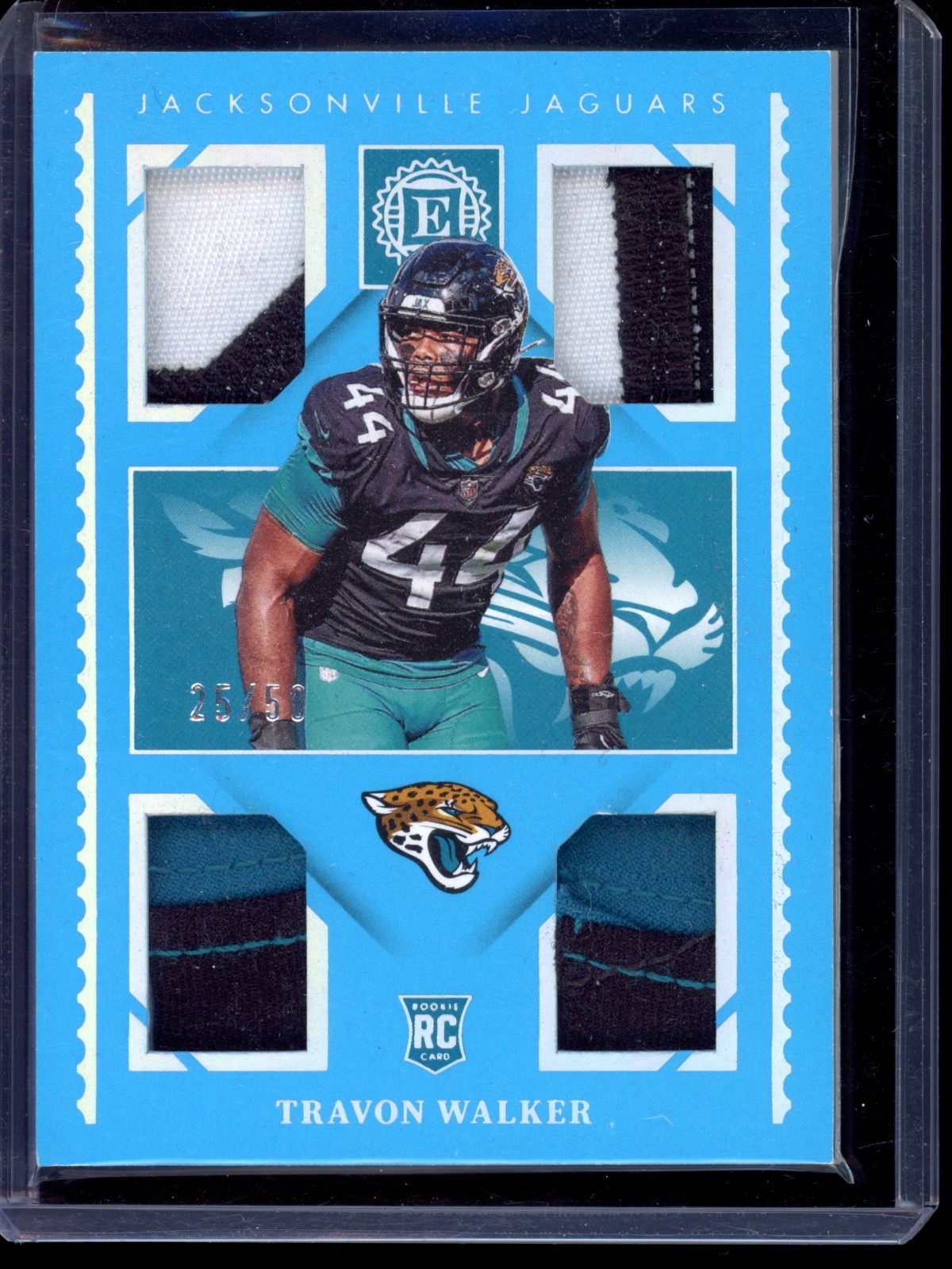 Travon Walker Panini Encased Rookie Quad Memorabilia #RQM18 Sapphire