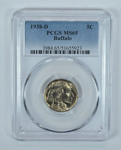 1938-D Indian Head Buffalo Nickel MS65 PCGS Blue Label *9845