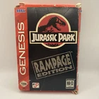 Jurassic Park: Rampage Edition Sega Genesis, W Box, BOX DMG read desc, Tested