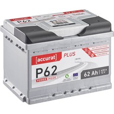 Accurat Plus Autobatterie 62Ah 12V Starterbatterie statt 60Ah 61Ah 63Ah Batterie