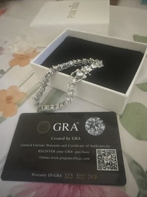 925 Sterling Silber Moisannit Herz Armband