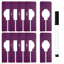 Clothes Dividers 10 Pack Rectangle with Marker Pen, Purple