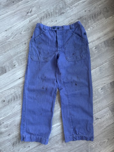 Pantalone da lavoro uomo cotone blu da lavoro francese vintage taglia:50 - Foto 2 di 11