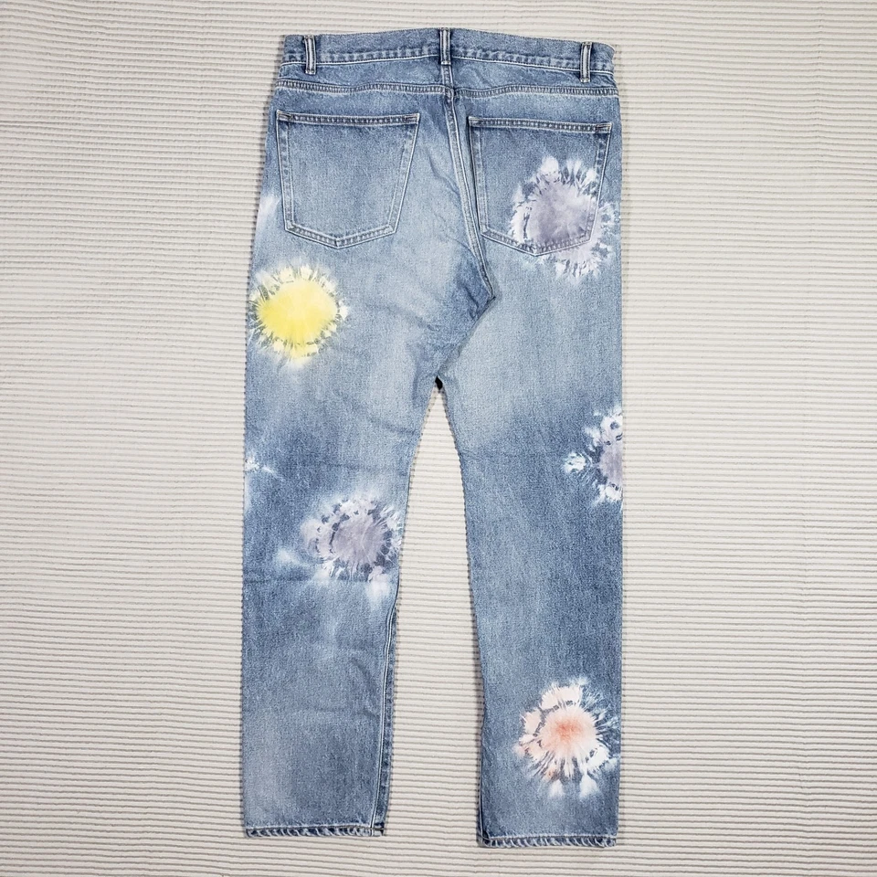 Мужские джинсы John Elliott The Kane 2 34 Shibori Bloom на пуговицах сделано в Японии - Изображение 2 из 4