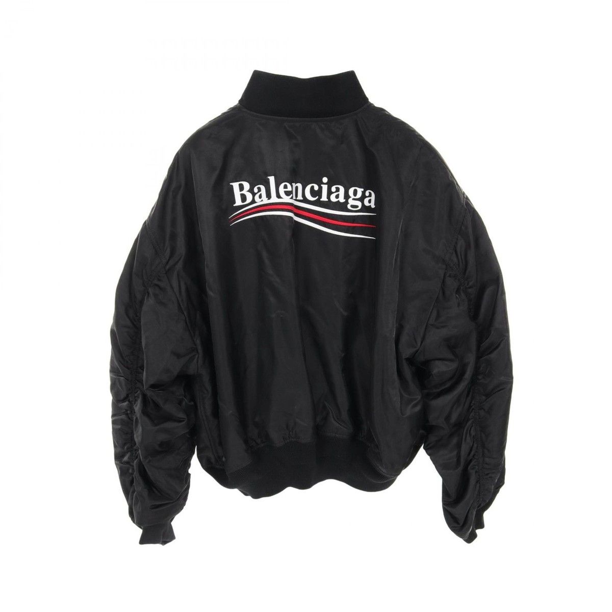 Balenciaga Political Campaign Varsity Jacket Nylon Black XXS