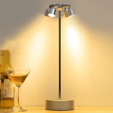 SENCU Rechargeable Table Lamp,360° Cordless Lamp 3 Color Stepless Dimming U