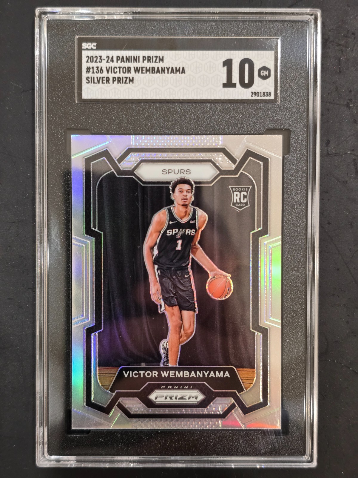 🔥 2023 PANINI PRIZM VICTOR WEMBANYAMA SILVER PRIZM #136 ROOKIE GEM MINT SGC 10