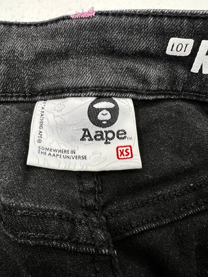 Minifalda vaquera Aape By A Bathing Ape talla XS para mujer negra bala de mezclilla Y2K retro Foto 4 de 4