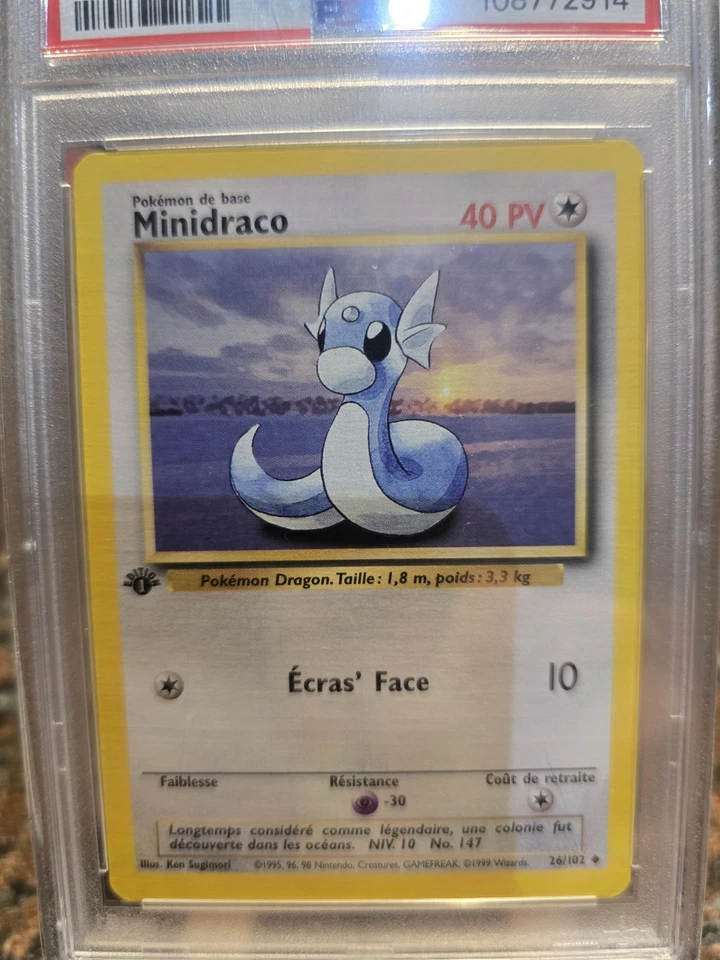PSA 10 Minidraco Dratini 26 French Base 1st Edition 1999 Pokemon  74984162 - Image 2 of 4