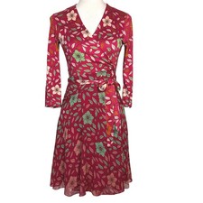 Diane Von Furstenberg DVF Irina Silk Jersey Wrap Dress 2 Valentines Spring