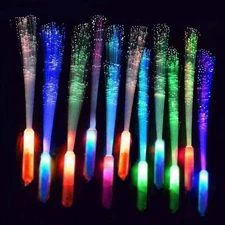 Glow Sticks 25 Pack Mardi Gras Party Supplies Fiber Optic LED
