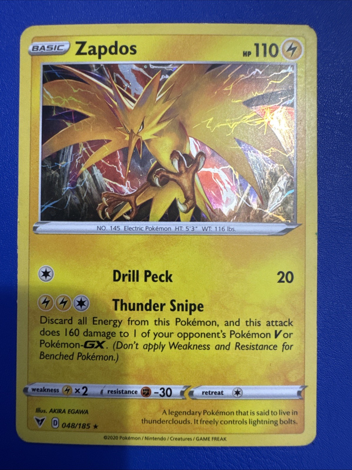 TCG Pokemon Zapdos 48/185 Holo Rare NM
