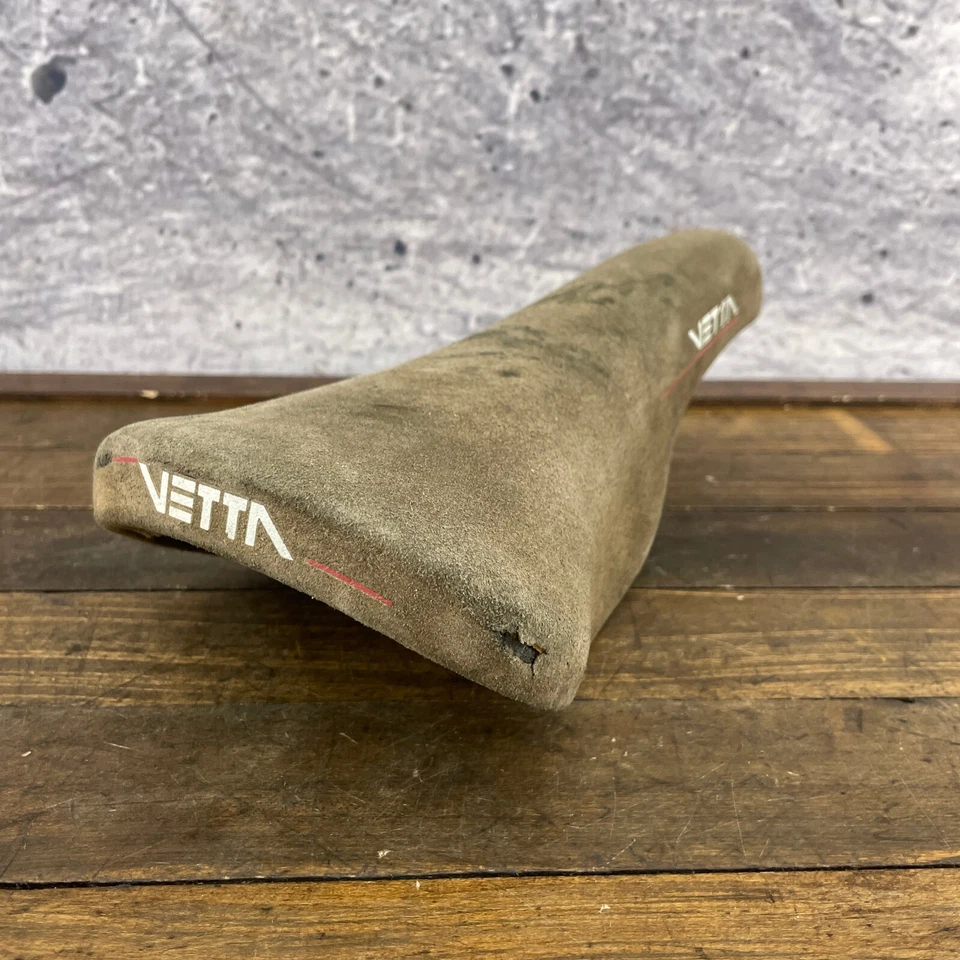 Sillín de asiento vintage Vetta marrón gamuza MTB 80s 90s montaña MTB Eroica Italia A4 Foto 2 de 4