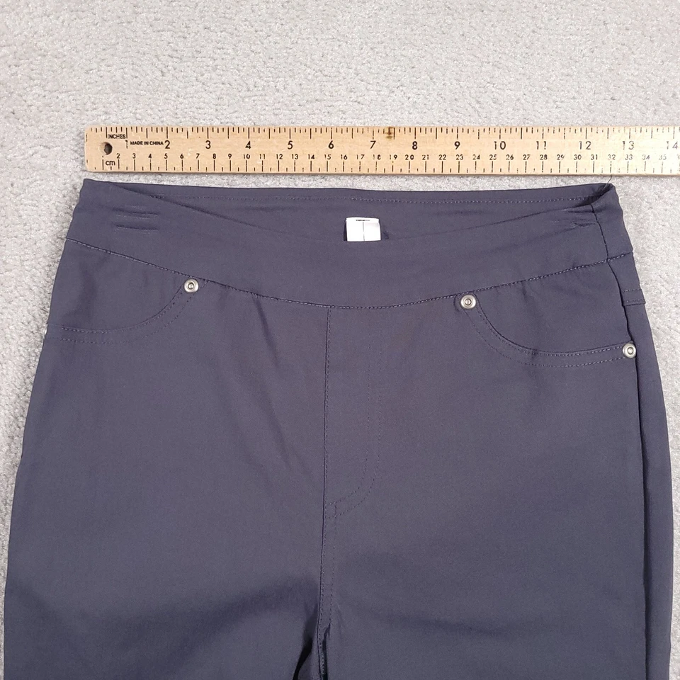 Calça legging feminina Marla Wynne 2 cinza cintura média bolsos magros EUA - Imagem 4 de 4