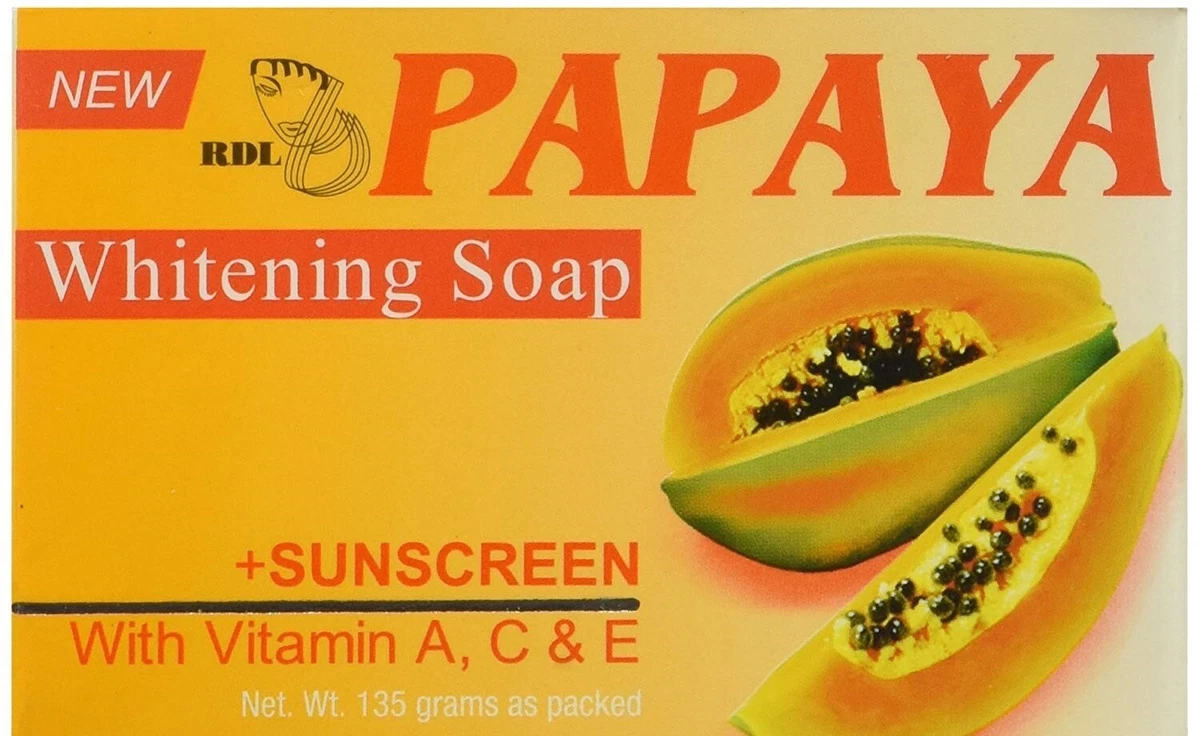 NEW RDL PAPAYA WHITENING SOAP SUNSCREEN VITAMIN A C E FOR