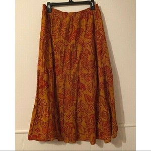 orange maxi skirt boho
