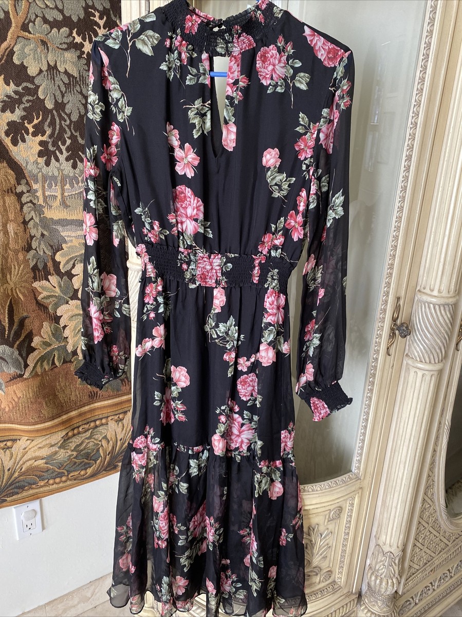 knee length dresses for ladies Loveshackfancy Galatea Metallic Silk Chiffon Gown