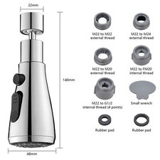 360° Extension Faucet Tap Sprayer Head Water Nozzle Kitchen Adaptor Rotatable