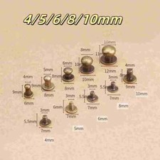 Sam Browne Screws Studs Round Head Button Rivet for Leather Crafts4/5/6/8/10mm